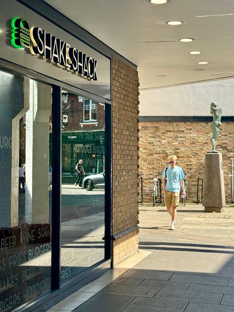 The new branch of Shake Shack, near the statue of Talos in Cambridge