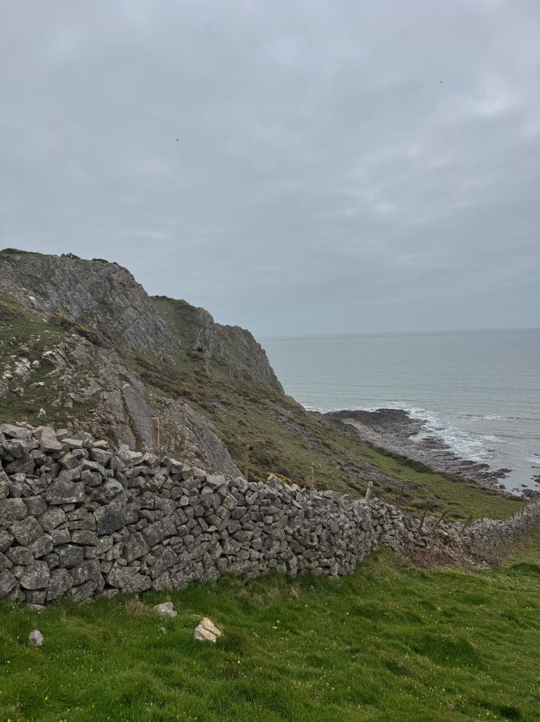 Dry stone wall on the coast
